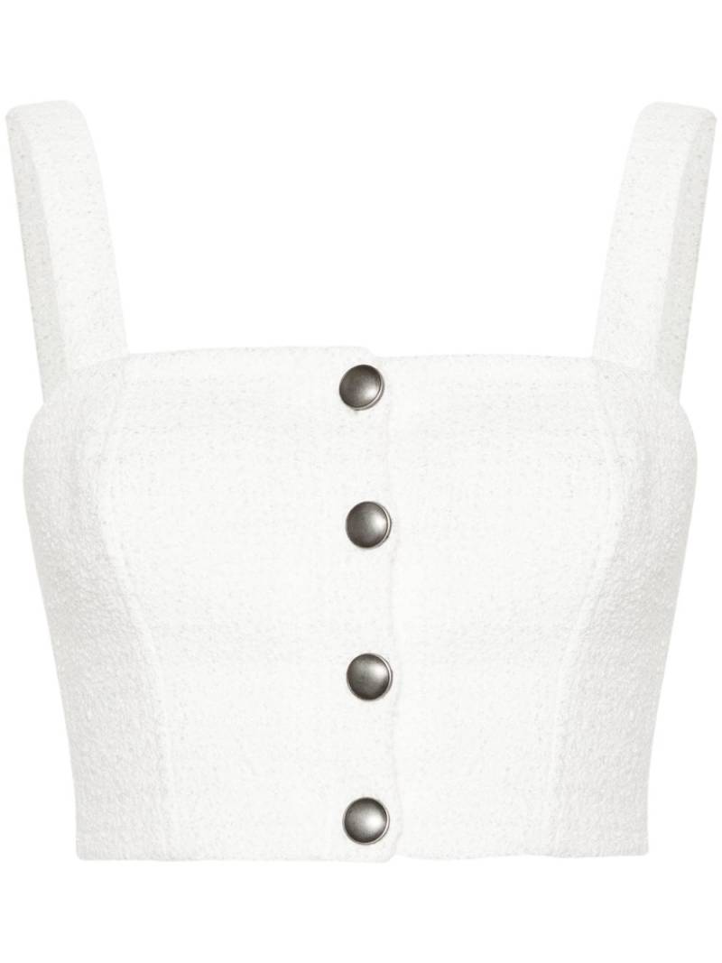 Alessandra Rich checked tweed crop top - White von Alessandra Rich