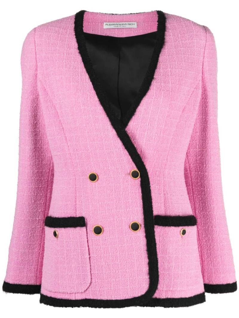 Alessandra Rich contrast-trim bouclé tweed jacket - Pink von Alessandra Rich