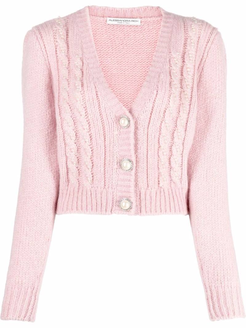 Alessandra Rich cropped V-neck cardigan - Pink von Alessandra Rich