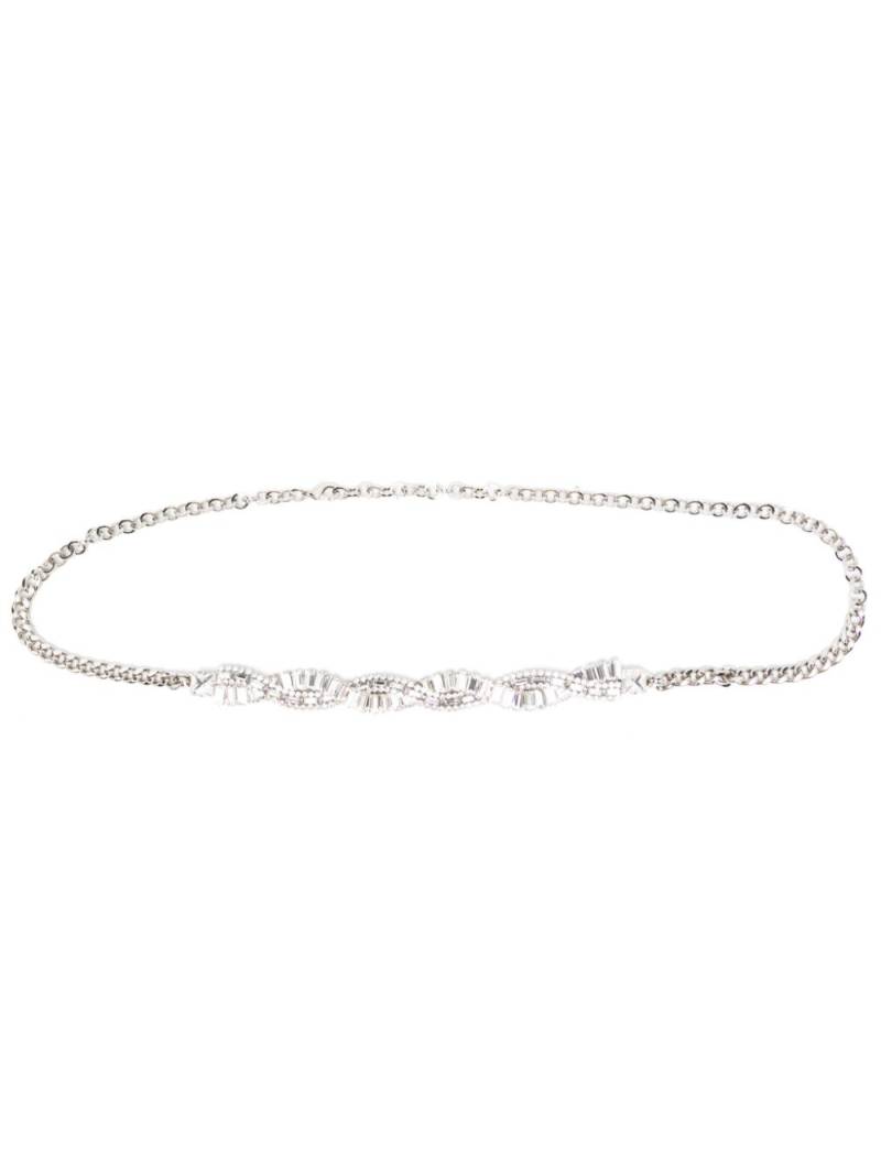 Alessandra Rich crystal braid belt - Silver von Alessandra Rich