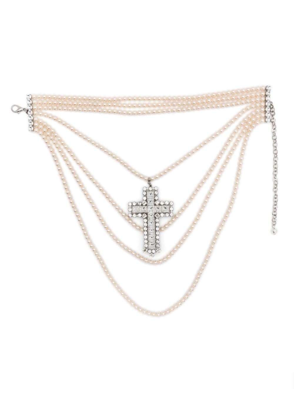 Alessandra Rich crystal-cross necklace - Silver von Alessandra Rich