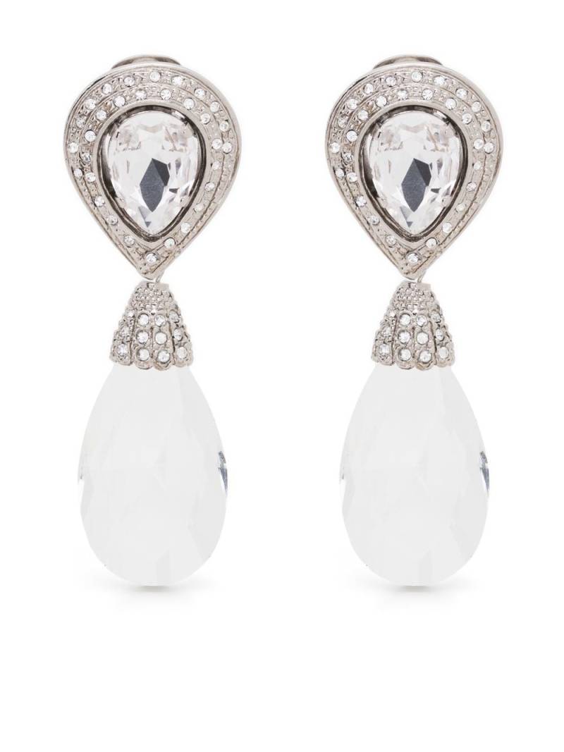 Alessandra Rich crystal-drop teardrop earrings - Silver von Alessandra Rich