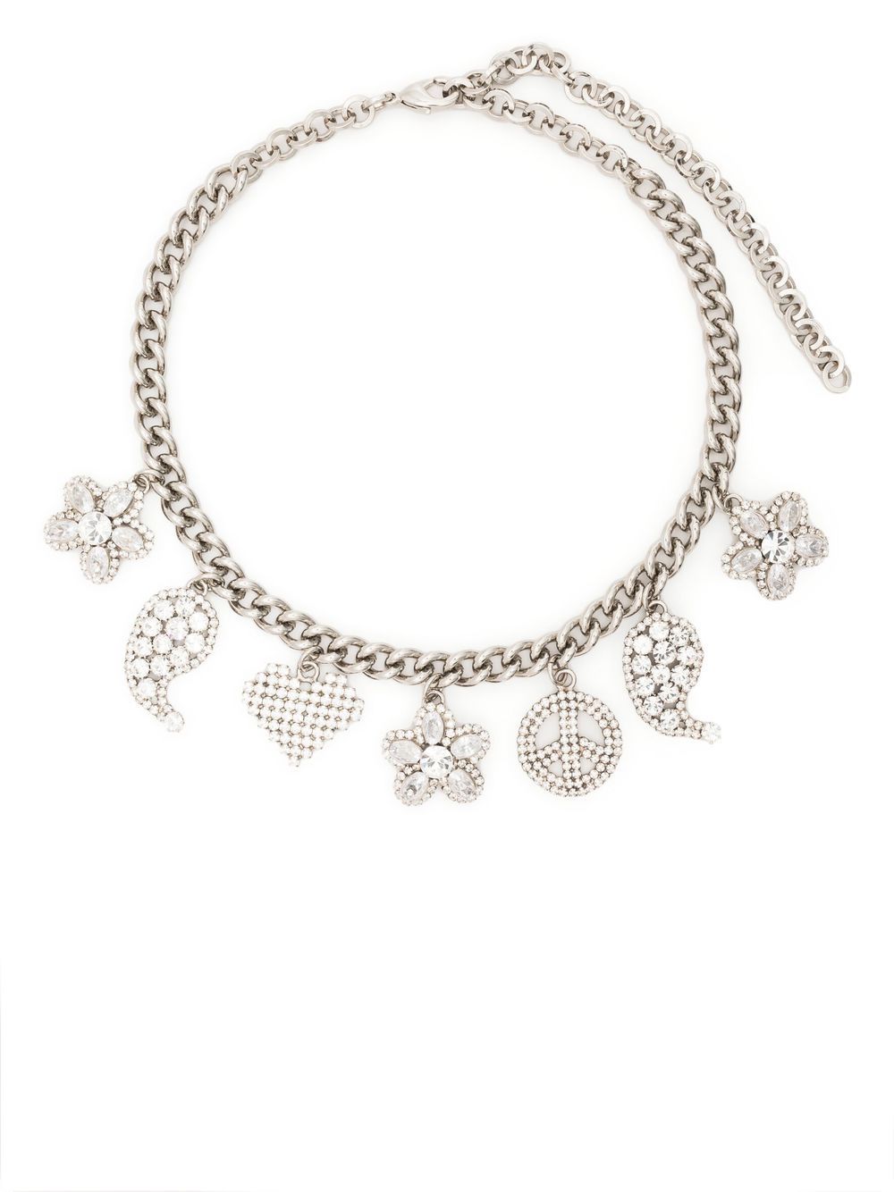 Alessandra Rich crystal-embellished charm necklace - Silver von Alessandra Rich