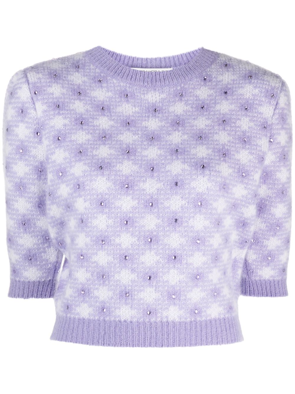 Alessandra Rich crystal-embellished diamond-jacquard top - Purple von Alessandra Rich