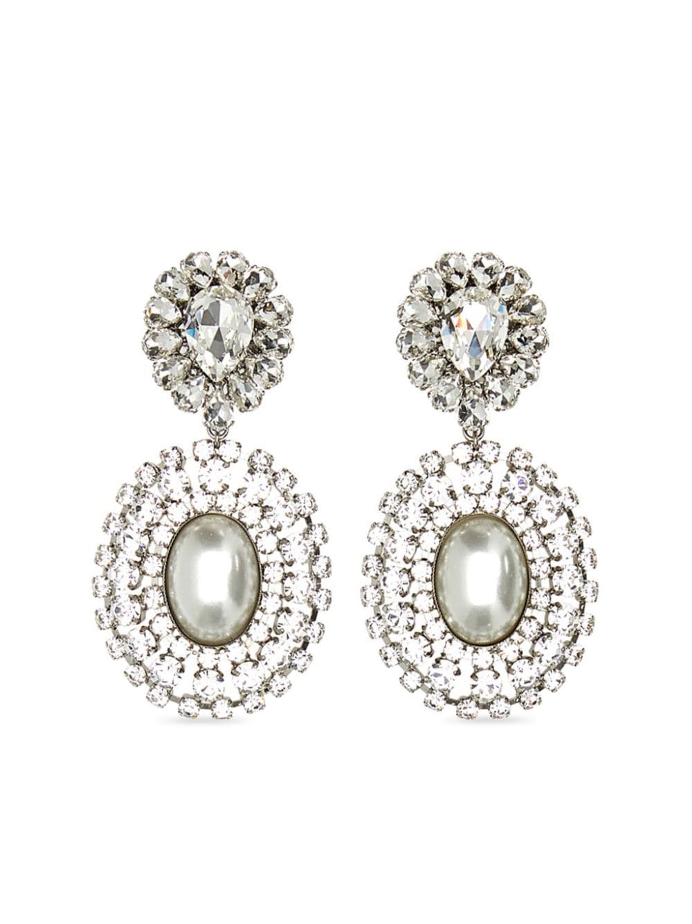 Alessandra Rich crystal-embellished drop earrings - Silver von Alessandra Rich