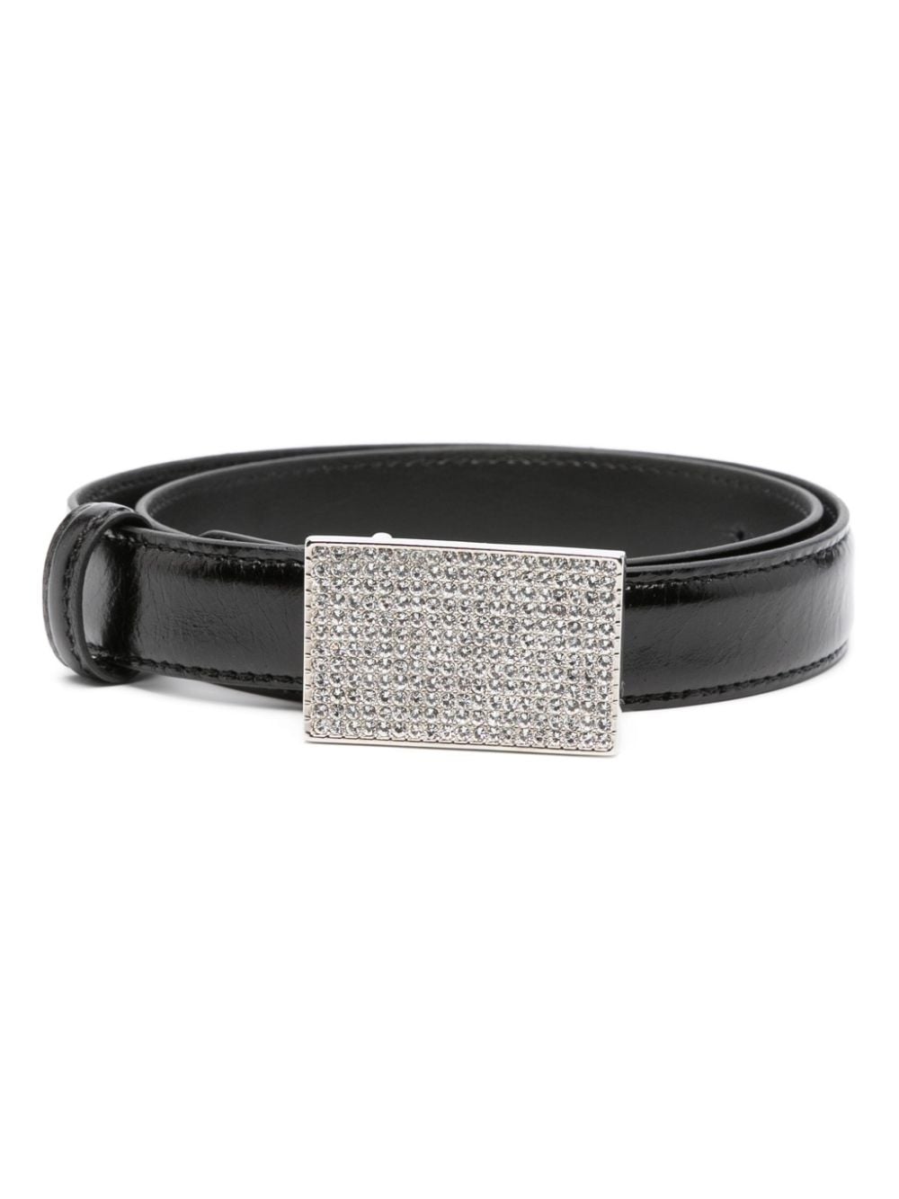 Alessandra Rich crystal-embellished leather belt - Black von Alessandra Rich