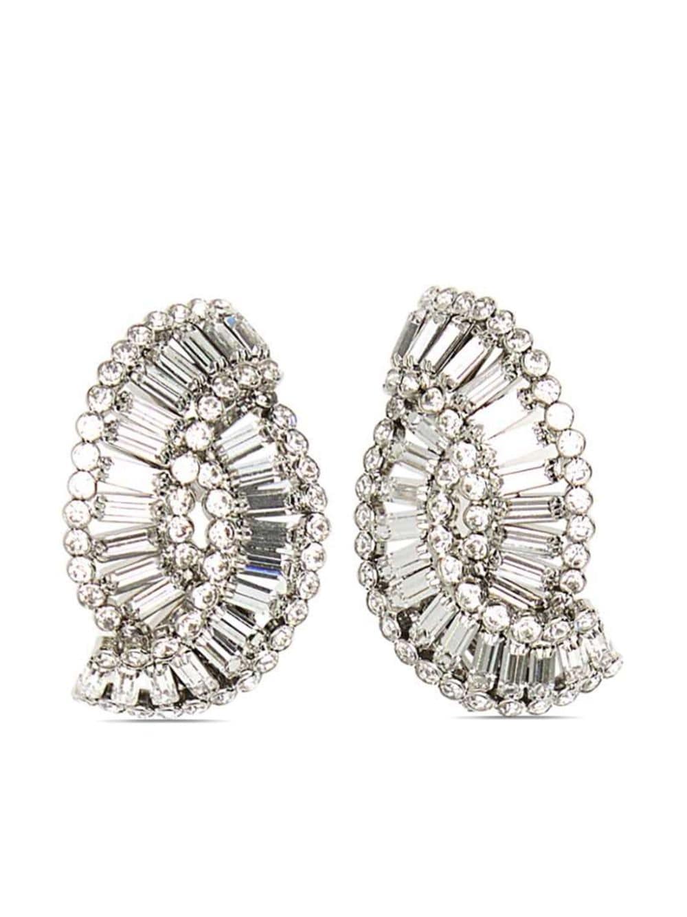 Alessandra Rich crystal shell clip-on earrings - Silver von Alessandra Rich