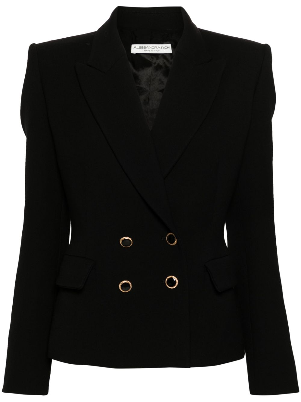 Alessandra Rich double-breasted virgin wool jacket - Black von Alessandra Rich