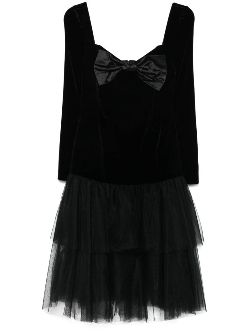 Alessandra Rich duchesse-bow velvet dress - Black von Alessandra Rich