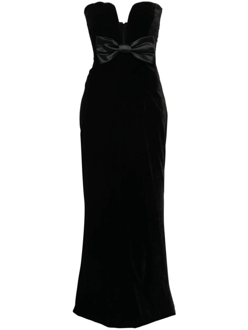 Alessandra Rich duchesse-bow velvet gown - Black von Alessandra Rich