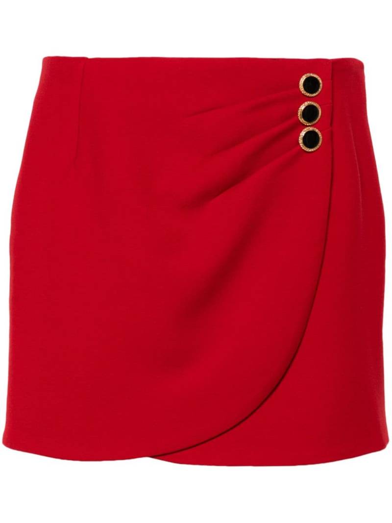 Alessandra Rich embellished-button virgin wool mini skirt - Red von Alessandra Rich