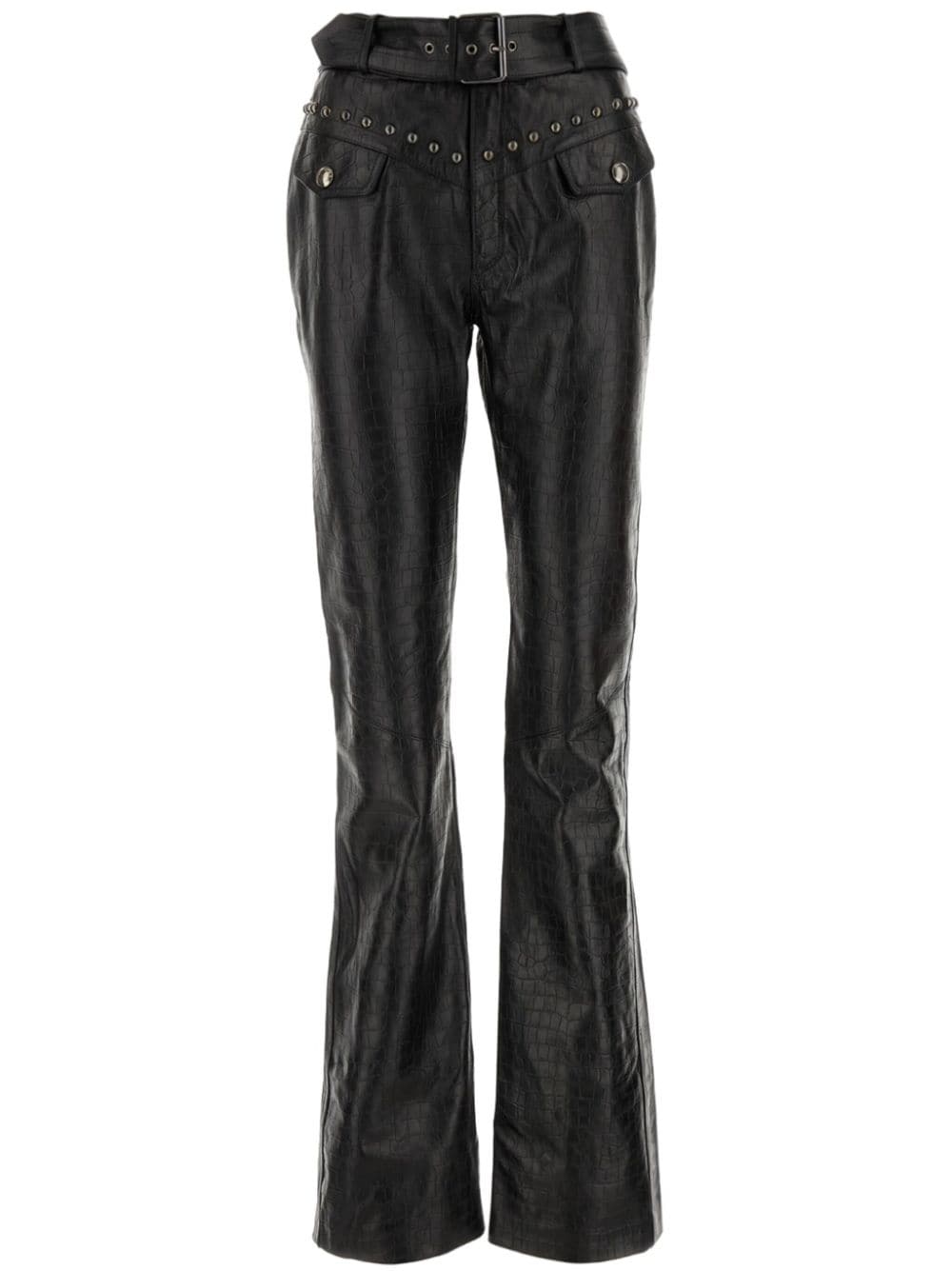 Alessandra Rich embossed leather pants - Black von Alessandra Rich