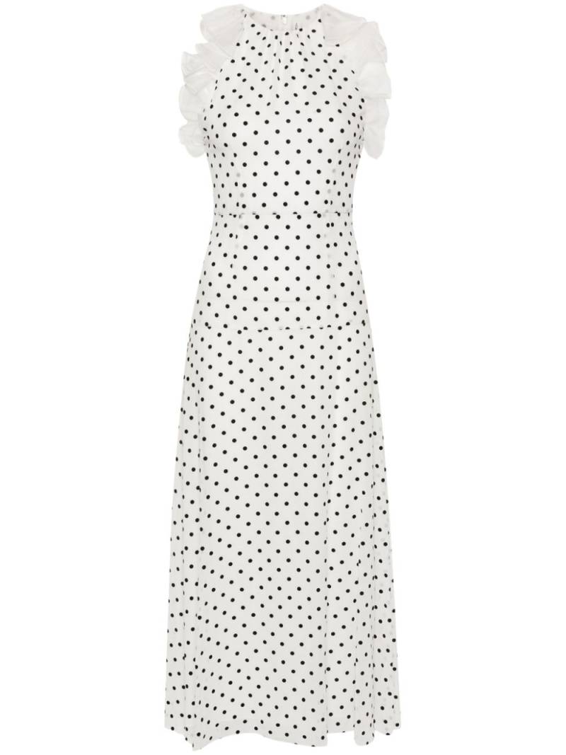 Alessandra Rich flocking polka-dot maxi dress - White von Alessandra Rich