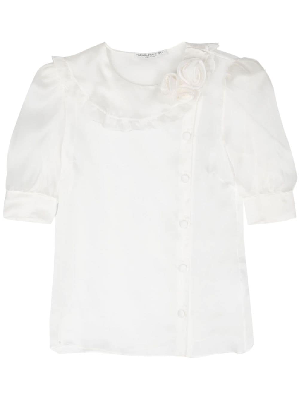 Alessandra Rich floral-appliqué silk blouse - White von Alessandra Rich