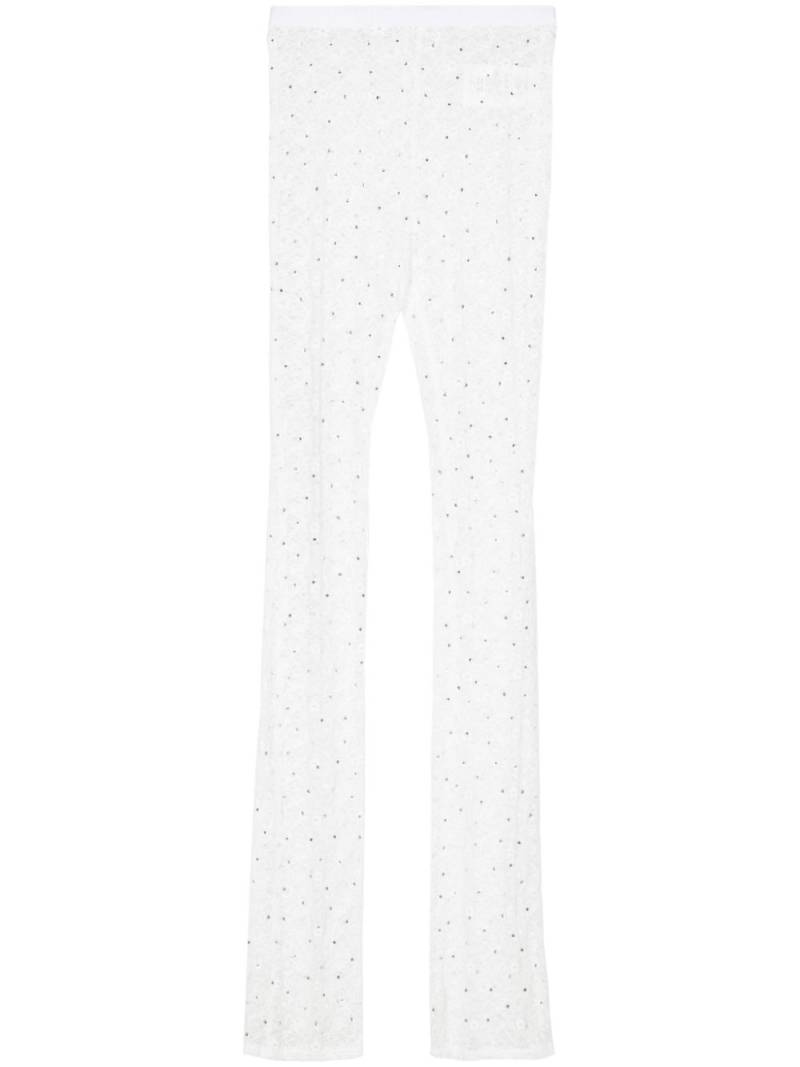 Alessandra Rich floral-lace semi-sheer leggings - White von Alessandra Rich