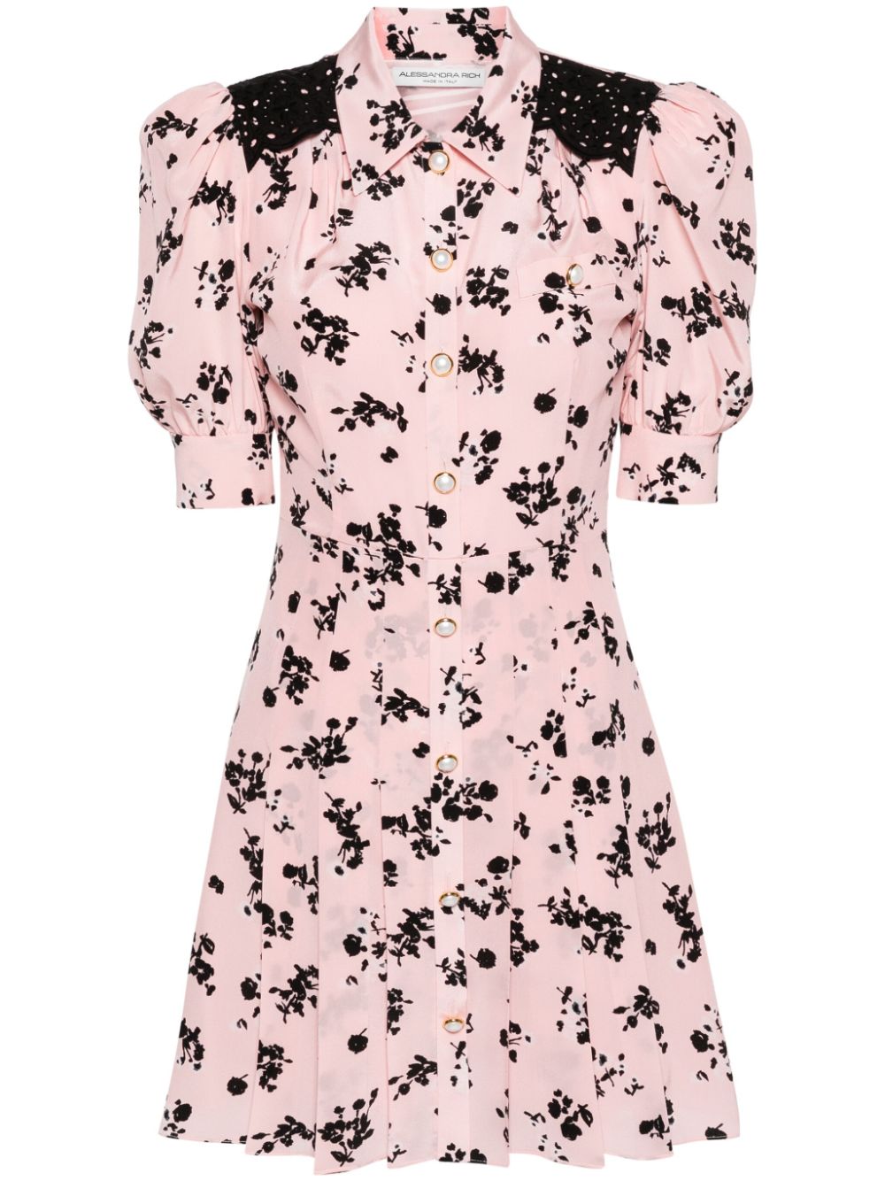 Alessandra Rich floral-print pleated-skirt dress - Pink von Alessandra Rich