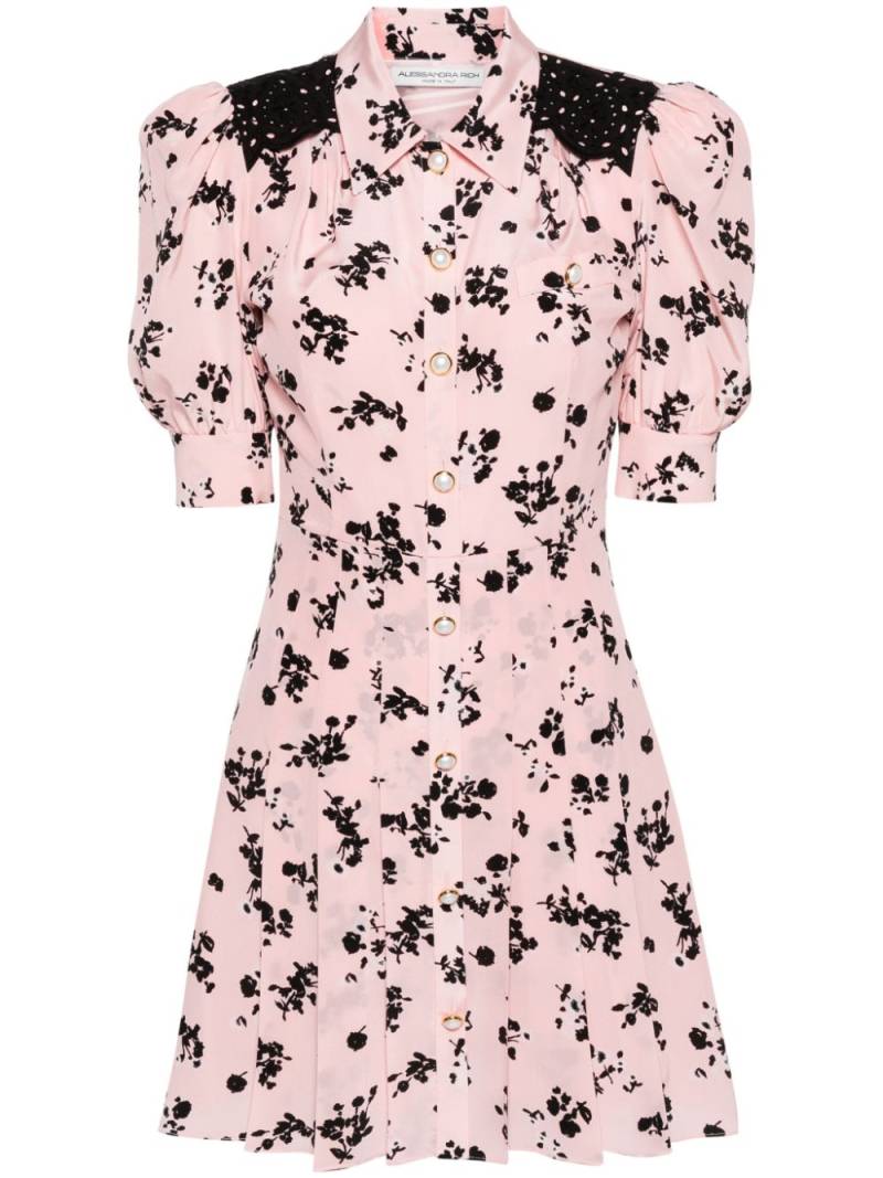 Alessandra Rich floral-print pleated-skirt dress - Pink von Alessandra Rich