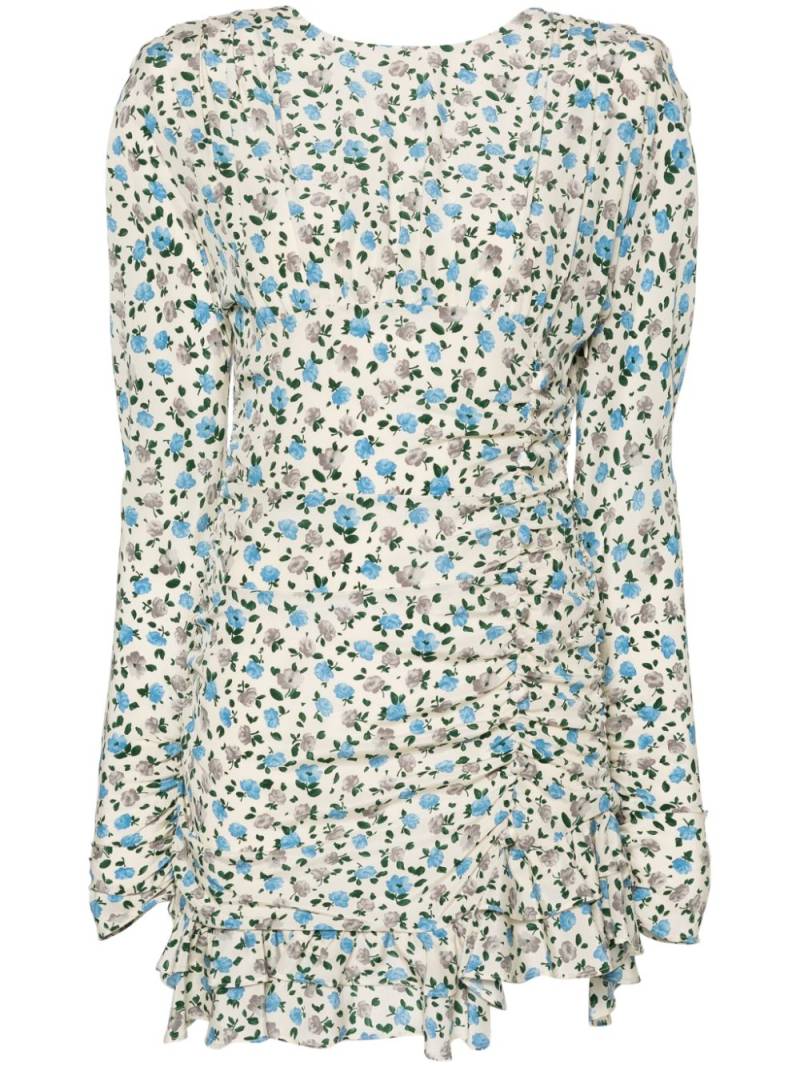 Alessandra Rich floral-print silk minidress - Neutrals von Alessandra Rich