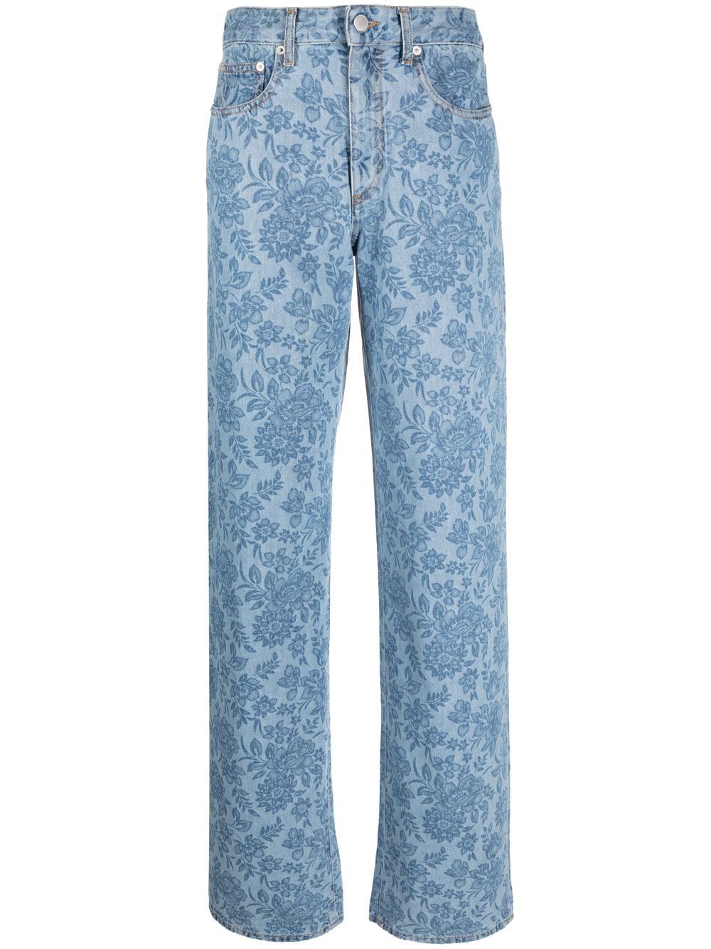 Alessandra Rich floral-print wide-leg jeans - Blue von Alessandra Rich