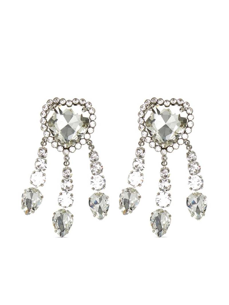 Alessandra Rich heart crystal-embellished earrings - Silver von Alessandra Rich