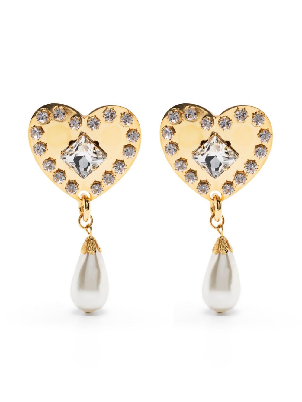 Alessandra Rich heart-motif clip-on earrings - Gold von Alessandra Rich