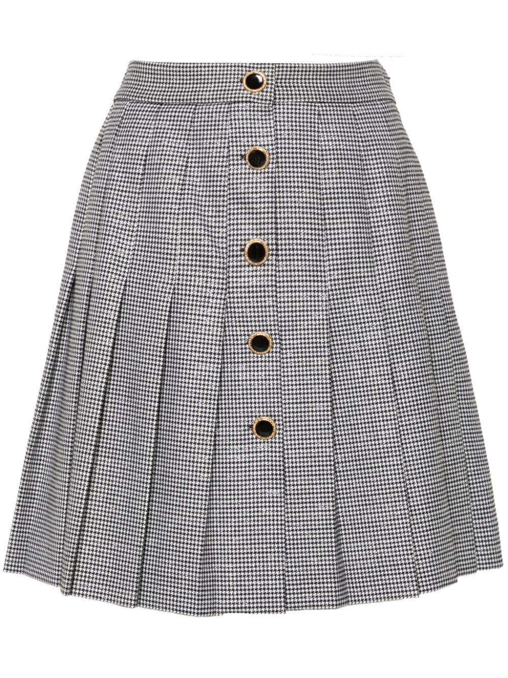 Alessandra Rich houndstooth pleated skirt - Black von Alessandra Rich