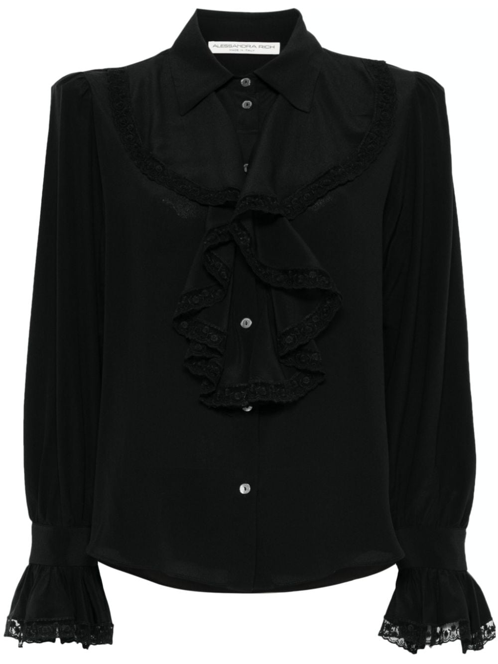 Alessandra Rich jabot-collar silk blouse - Black von Alessandra Rich