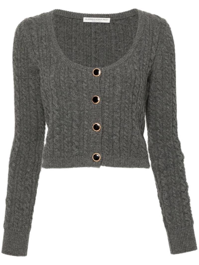 Alessandra Rich knitted wool cardigan - Grey von Alessandra Rich