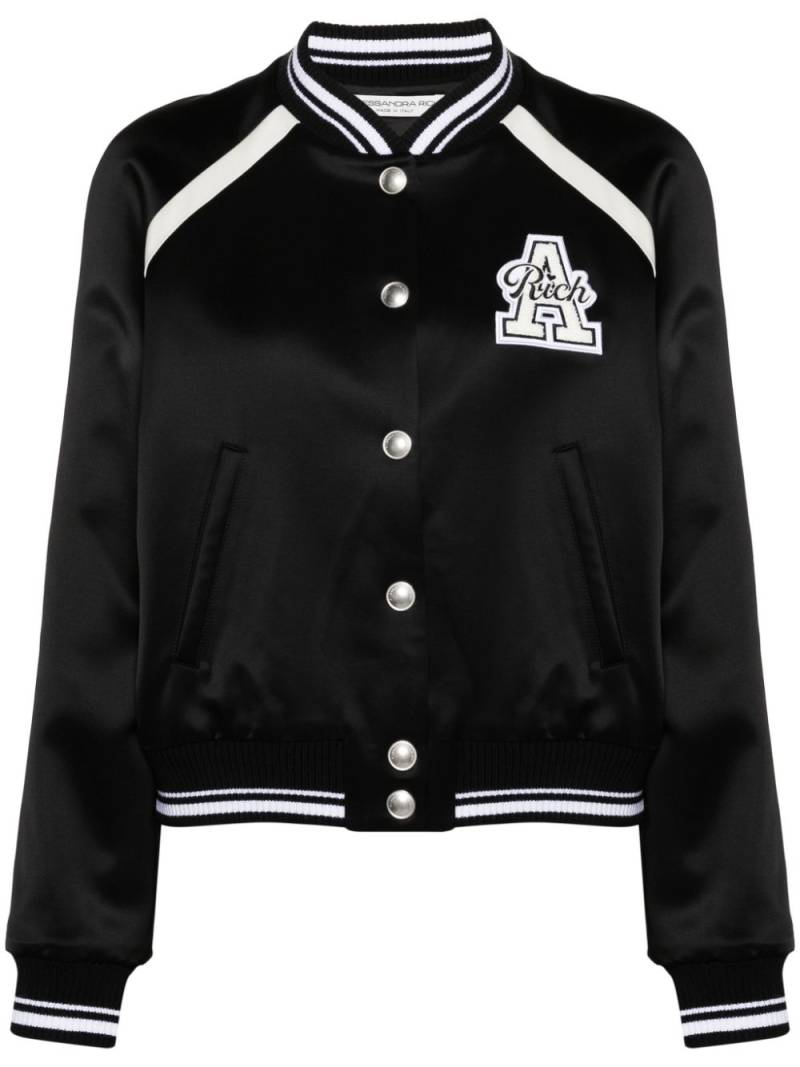 Alessandra Rich logo-patch padded jacket - Black von Alessandra Rich