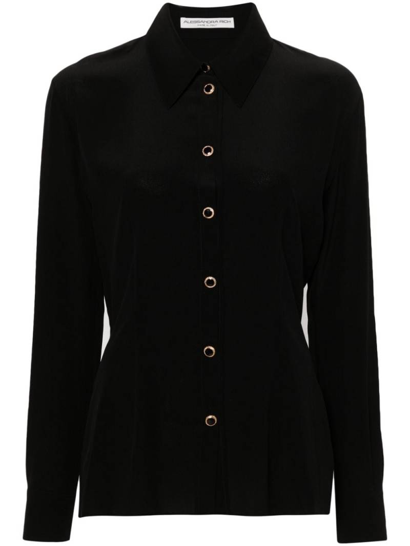 Alessandra Rich long-sleeve silk shirt - Black von Alessandra Rich