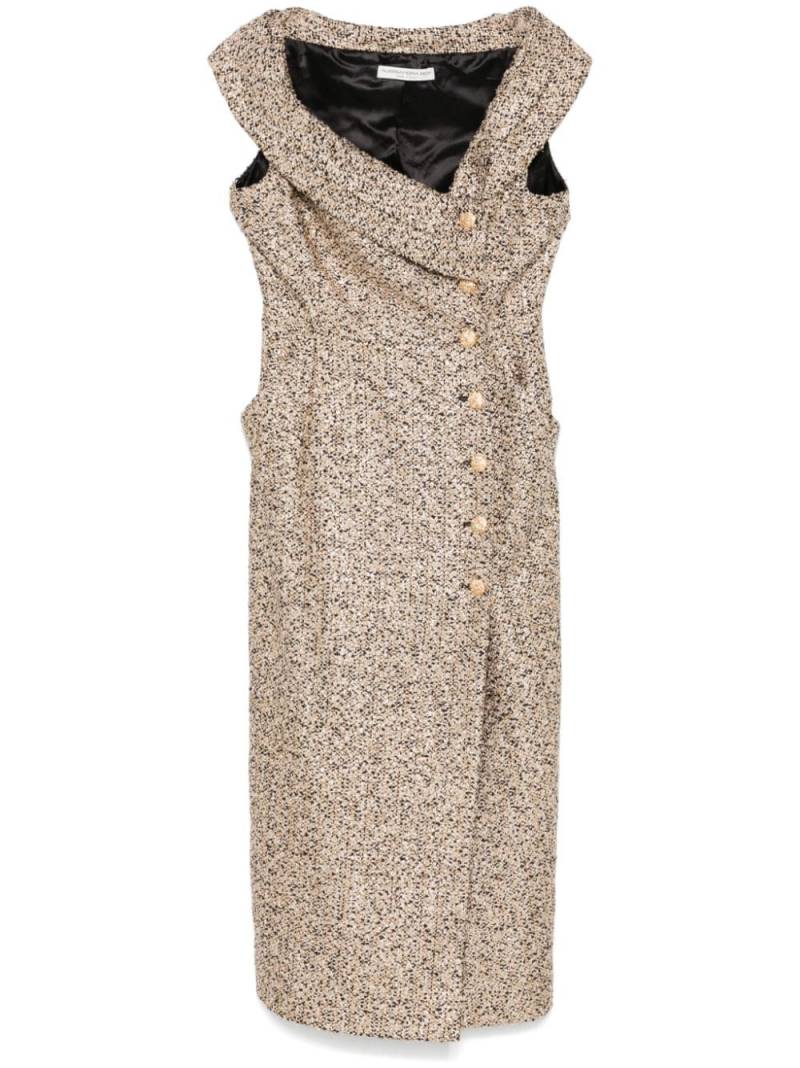 Alessandra Rich lurex tweed midi dress - Gold von Alessandra Rich