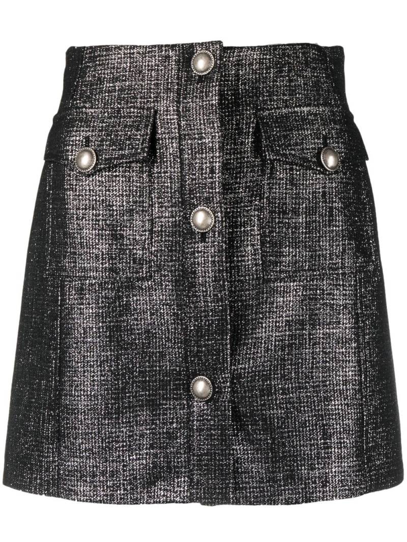 Alessandra Rich metallic A-line skirt - Black von Alessandra Rich