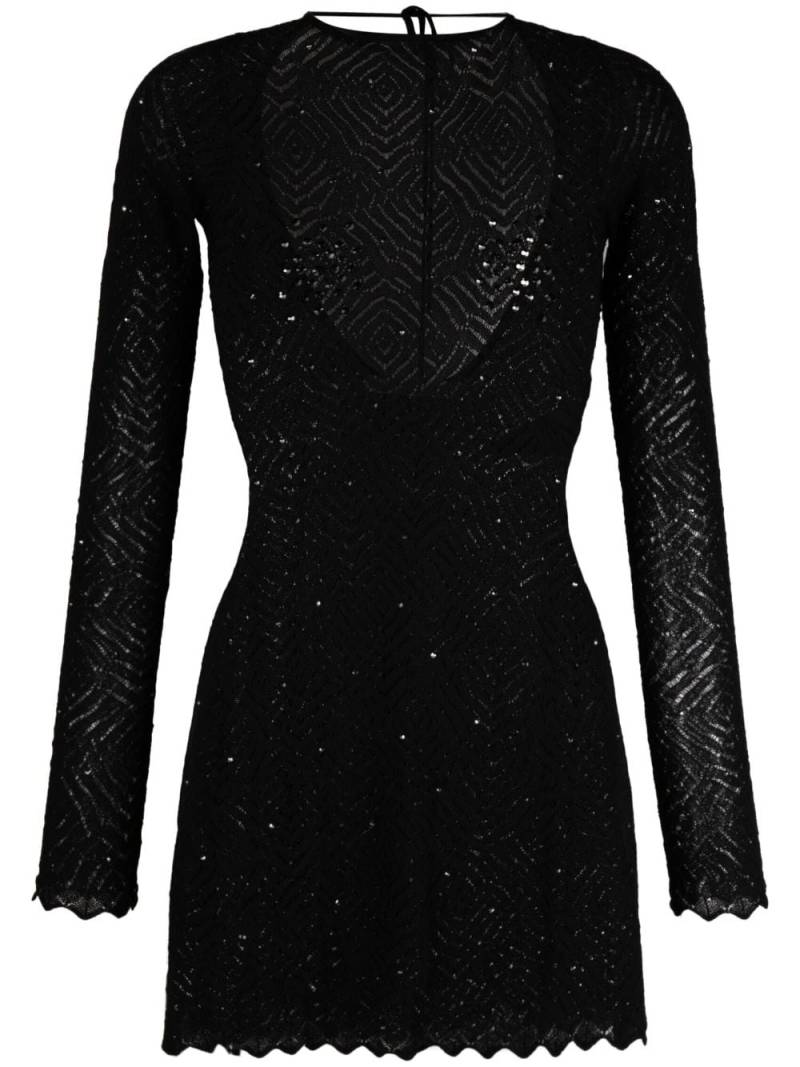 Alessandra Rich open-knit sequinned dress - Black von Alessandra Rich