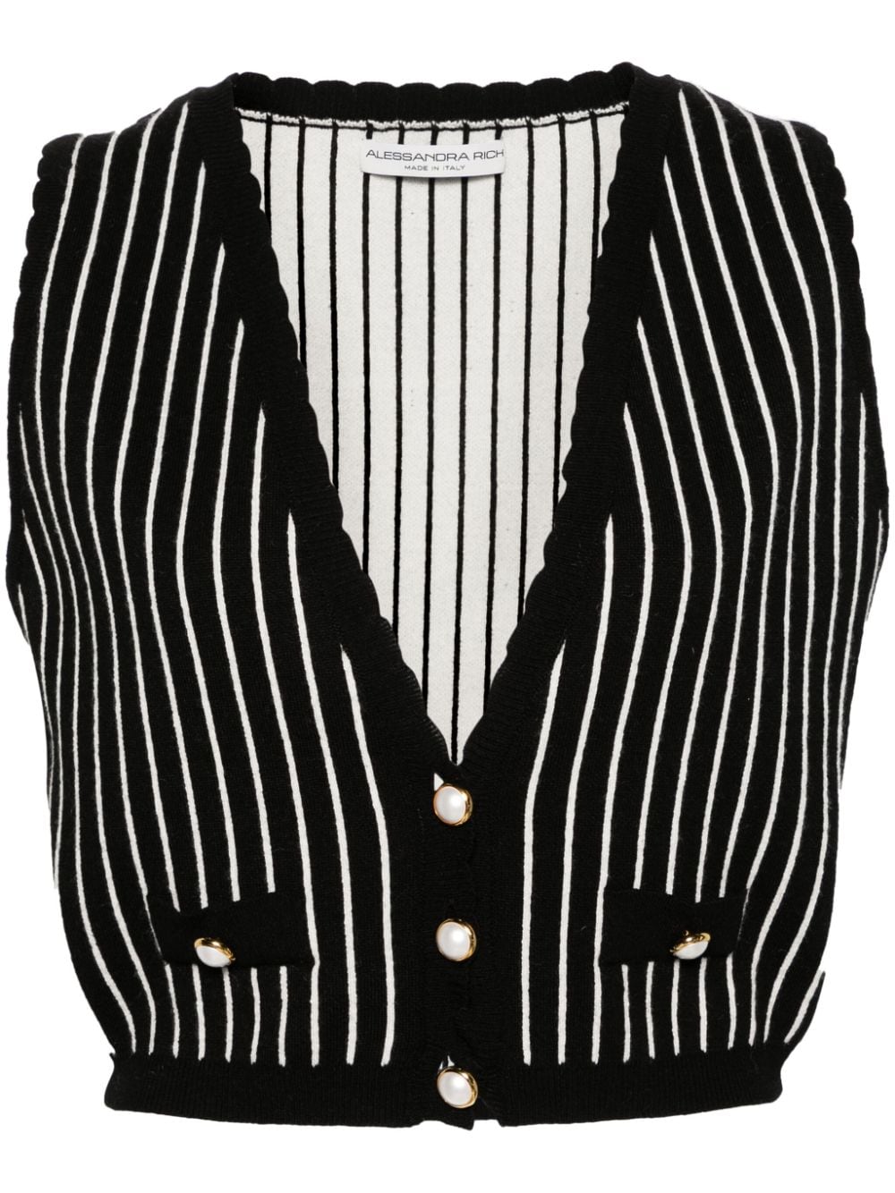 Alessandra Rich striped sweater vest - Black von Alessandra Rich