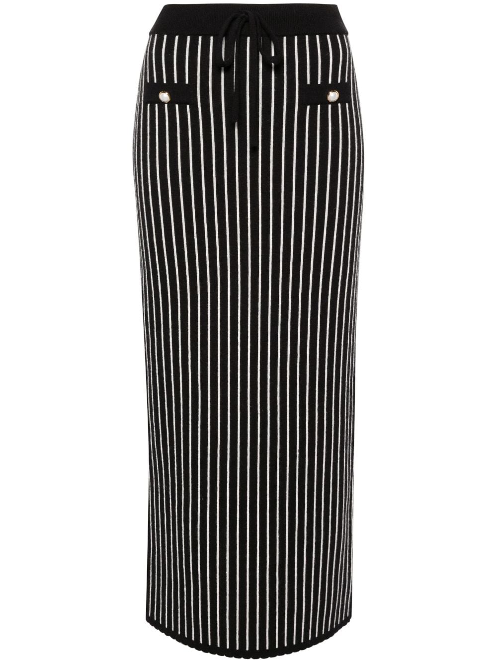 Alessandra Rich pinstripe knitted midi skirt - Black von Alessandra Rich