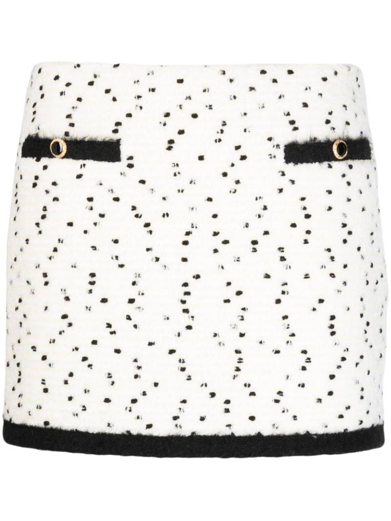 Alessandra Rich polka-dot contrast-trim miniskirt - White von Alessandra Rich