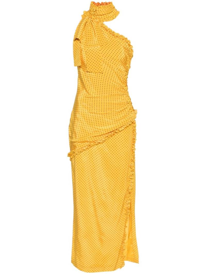 Alessandra Rich polka-dot frilled maxi dress - Yellow von Alessandra Rich