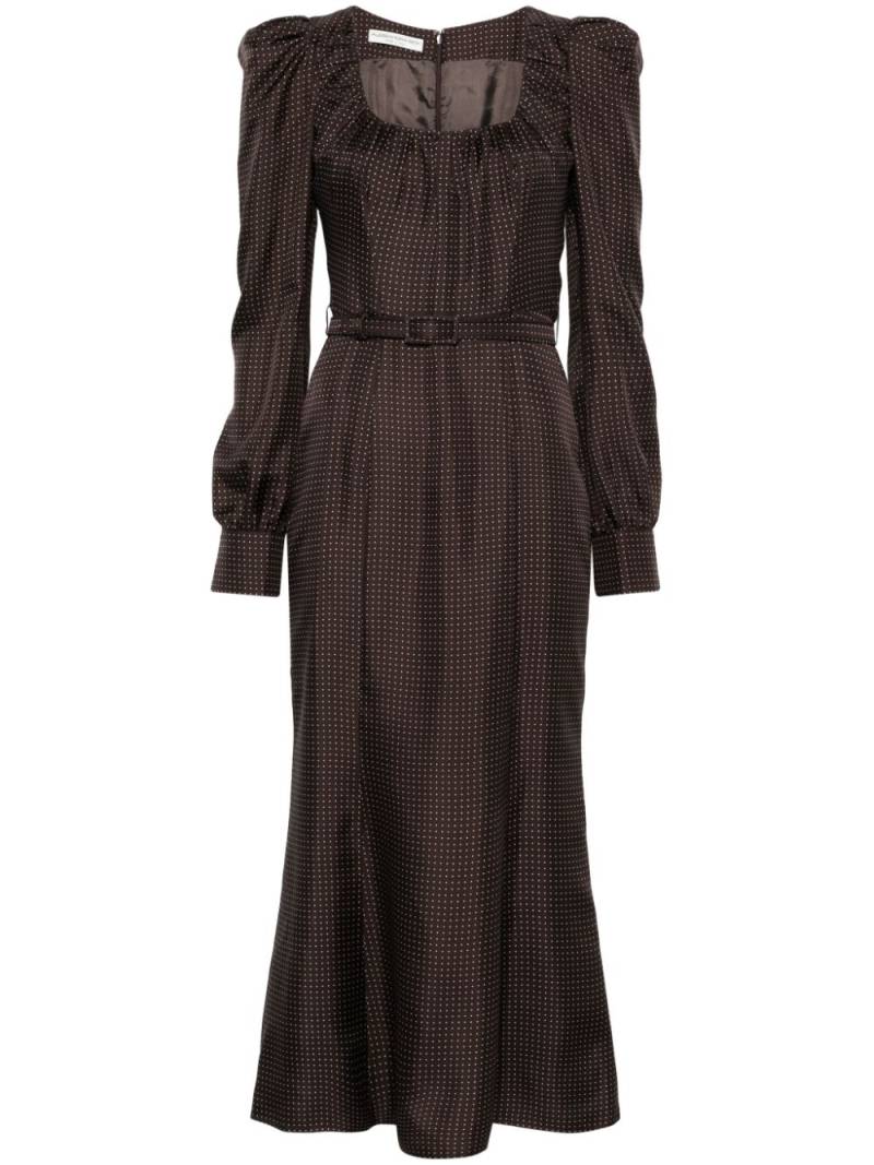 Alessandra Rich polka-dot midi dress - Brown von Alessandra Rich