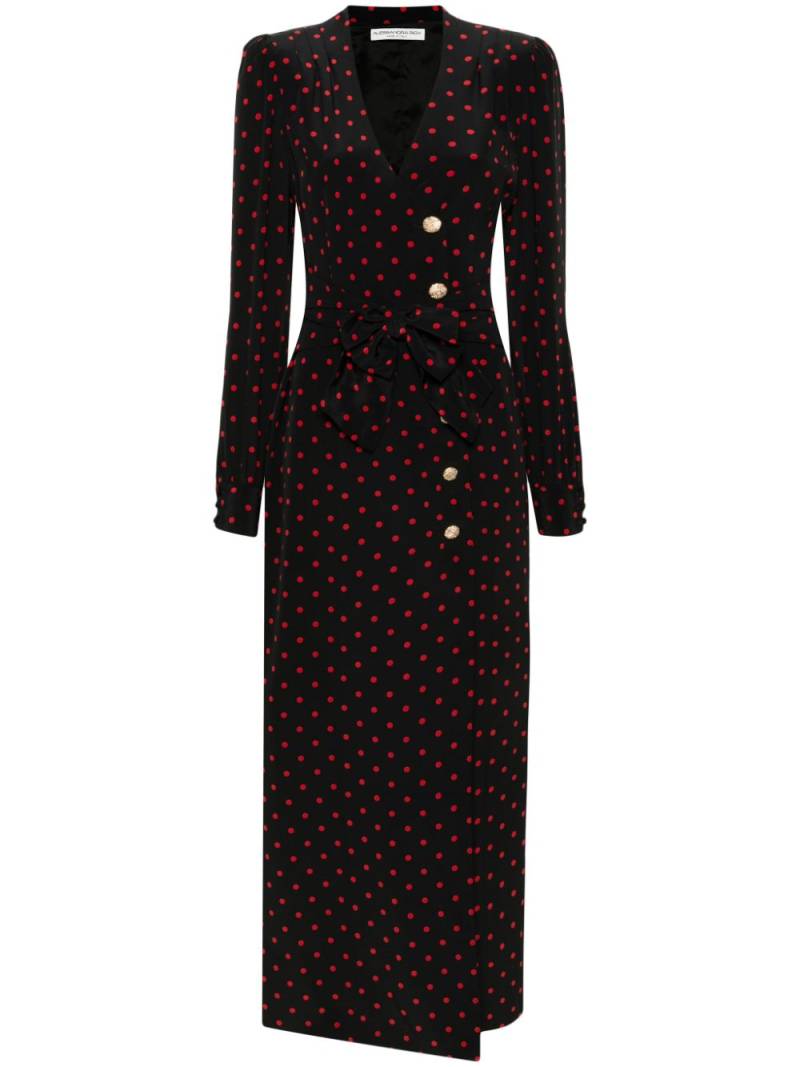 Alessandra Rich polka dot silk maxi dress - Black von Alessandra Rich