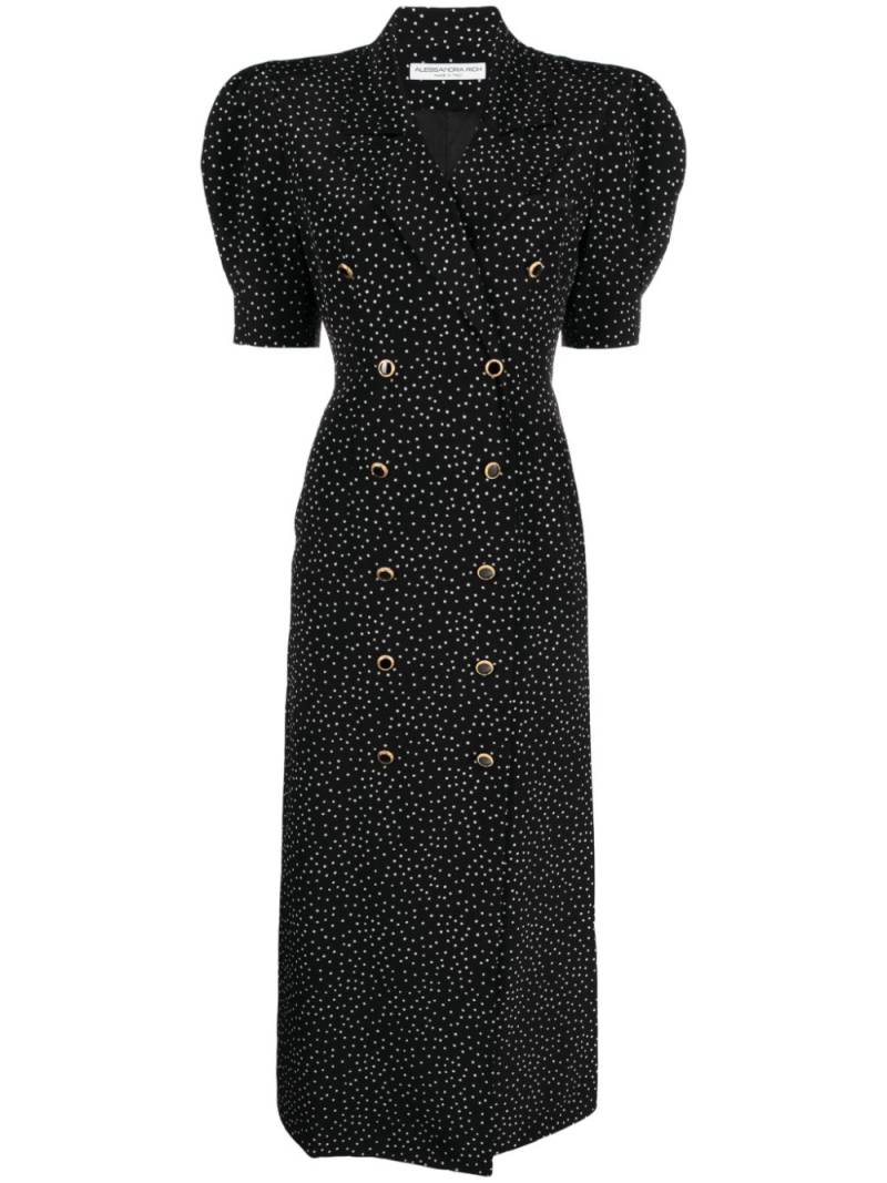 Alessandra Rich polka-dot silk midi dress - Black von Alessandra Rich