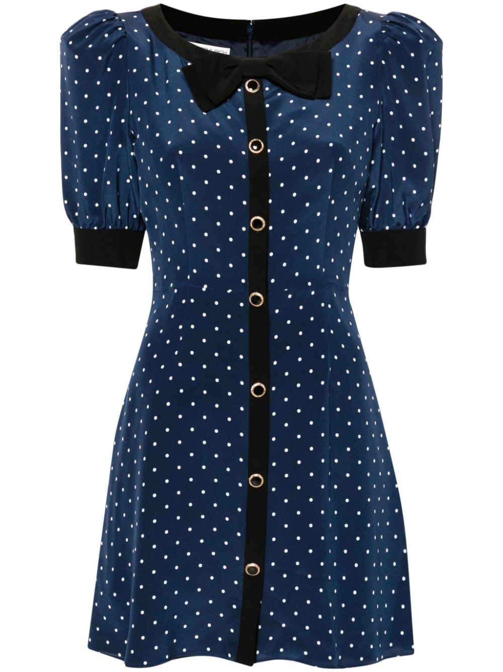 Alessandra Rich polka dot silk mini dress - Blue von Alessandra Rich