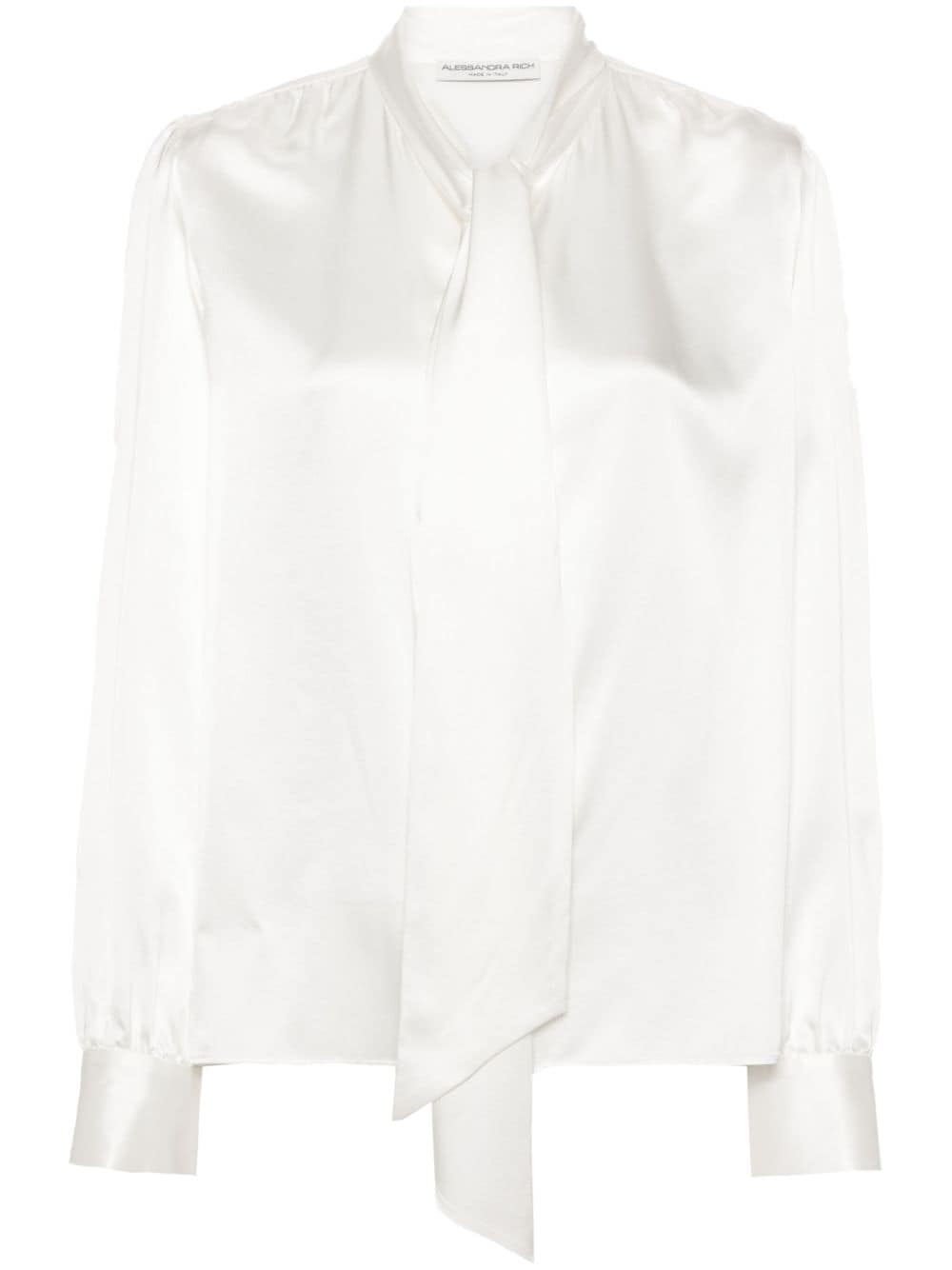 Alessandra Rich pussy-bow collar silk blouse - White von Alessandra Rich