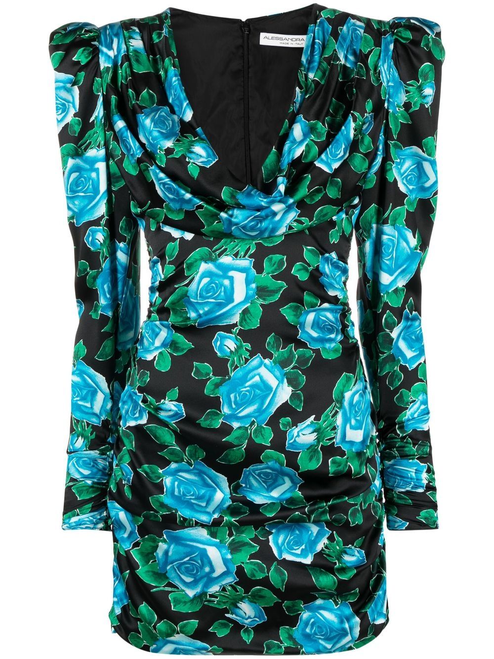 Alessandra Rich rose-print mini dress - Black von Alessandra Rich