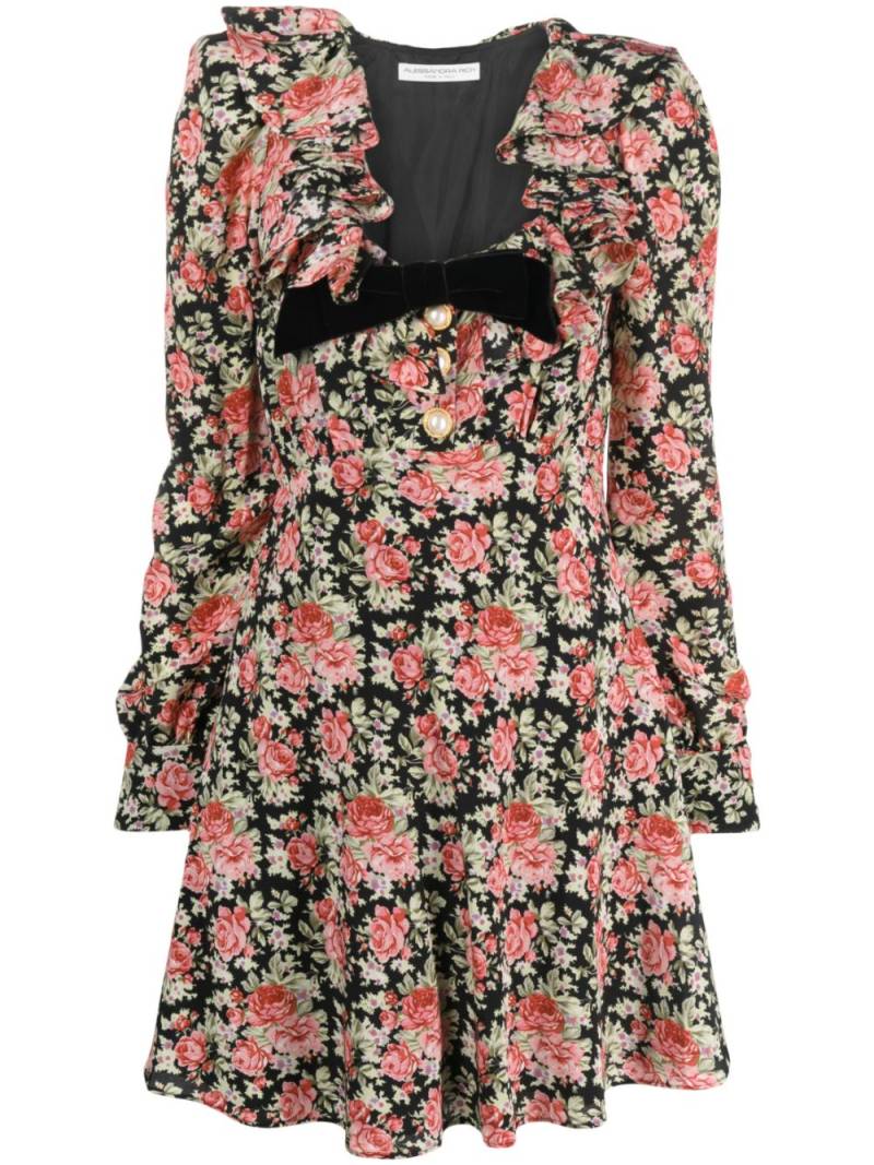 Alessandra Rich rose-print silk minidress - Black von Alessandra Rich