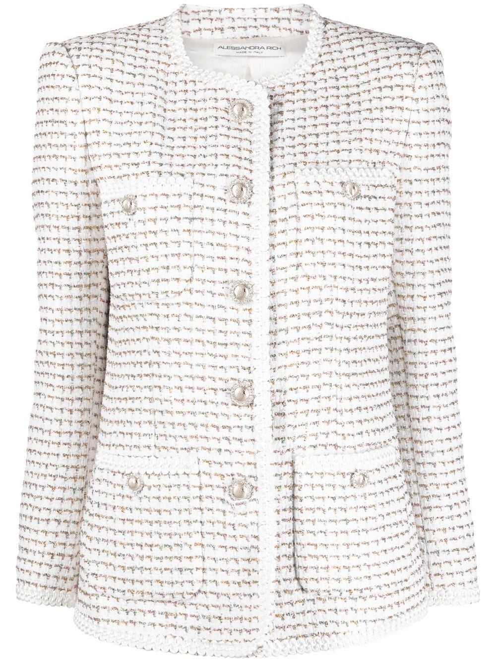 Alessandra Rich round-neck buttoned jacket - White von Alessandra Rich