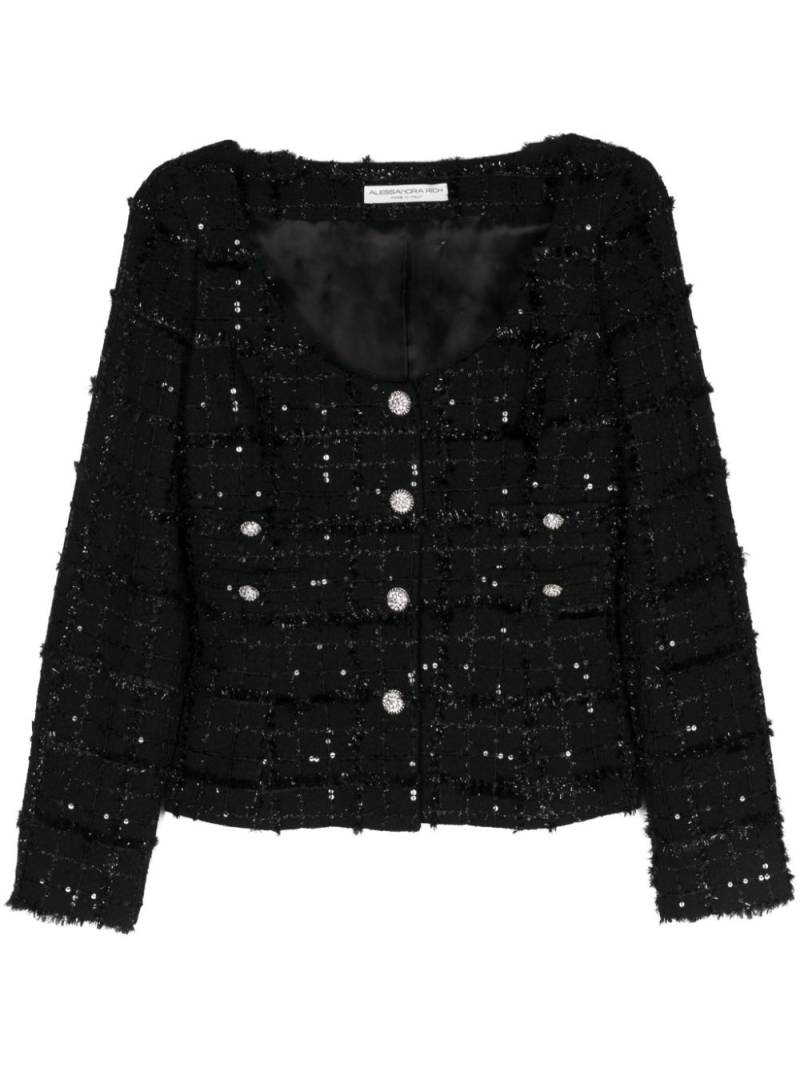 Alessandra Rich sequin-embellished tweed jacket - Black von Alessandra Rich