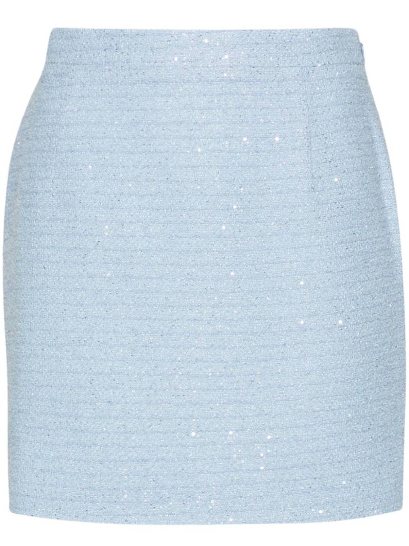 Alessandra Rich sequin-embellished tweed mini skirt - Blue von Alessandra Rich