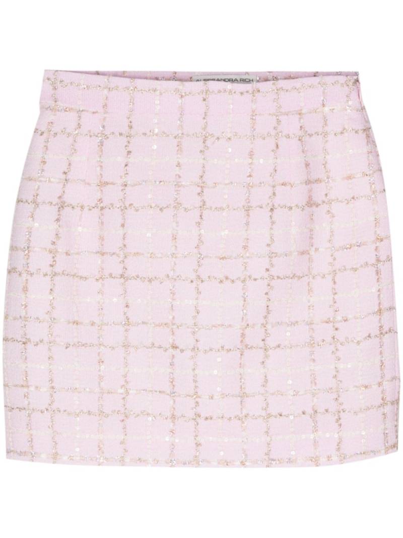 Alessandra Rich sequin-embellished tweed mini skirt - Pink von Alessandra Rich