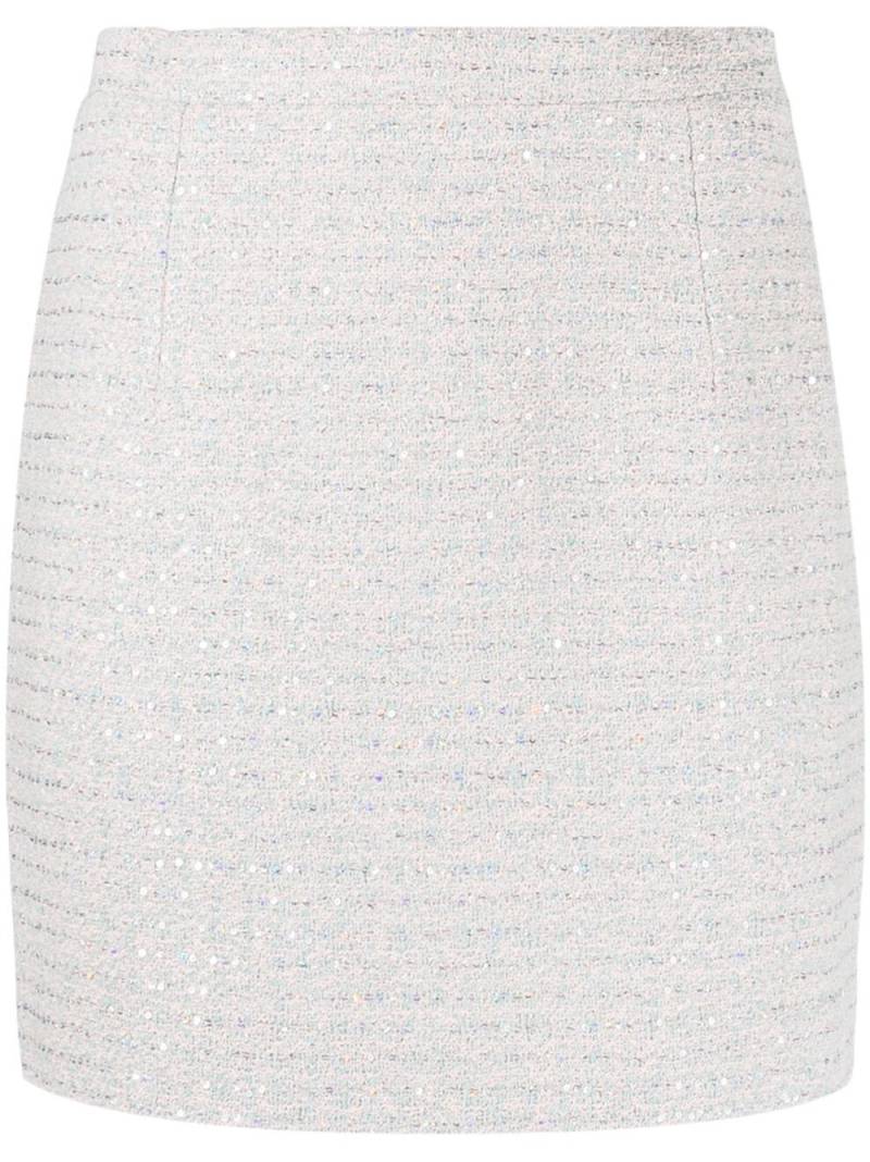 Alessandra Rich sequin-embellished tweed miniskirt - Blue von Alessandra Rich