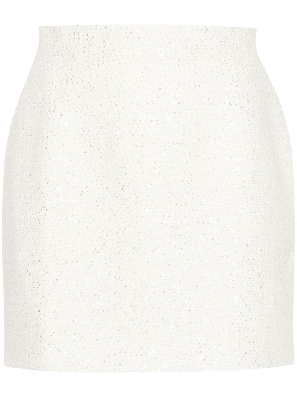 Alessandra Rich sequin-embellished tweed miniskirt - White von Alessandra Rich